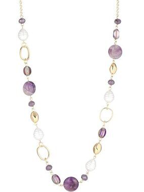 Long Trendy Beaded Chain Necklace